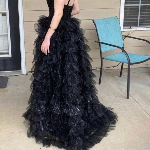 Stacee’s Black Formal Full Prom Gown size 2 - Picture 6 of 8